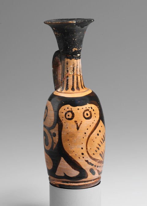 Ancient Greek Owl Painted Vase
