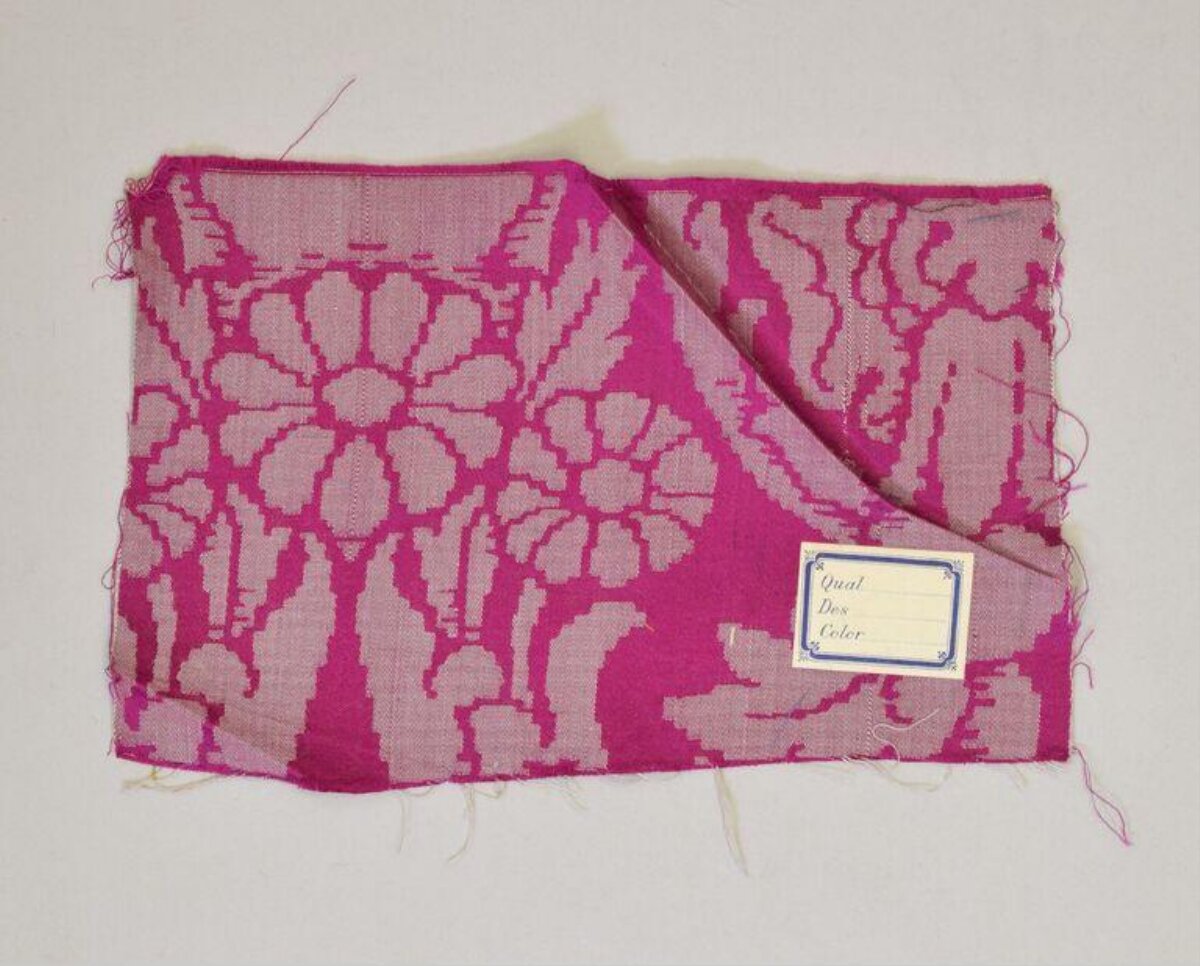 Vintage Pink Floral Fabric Swatch