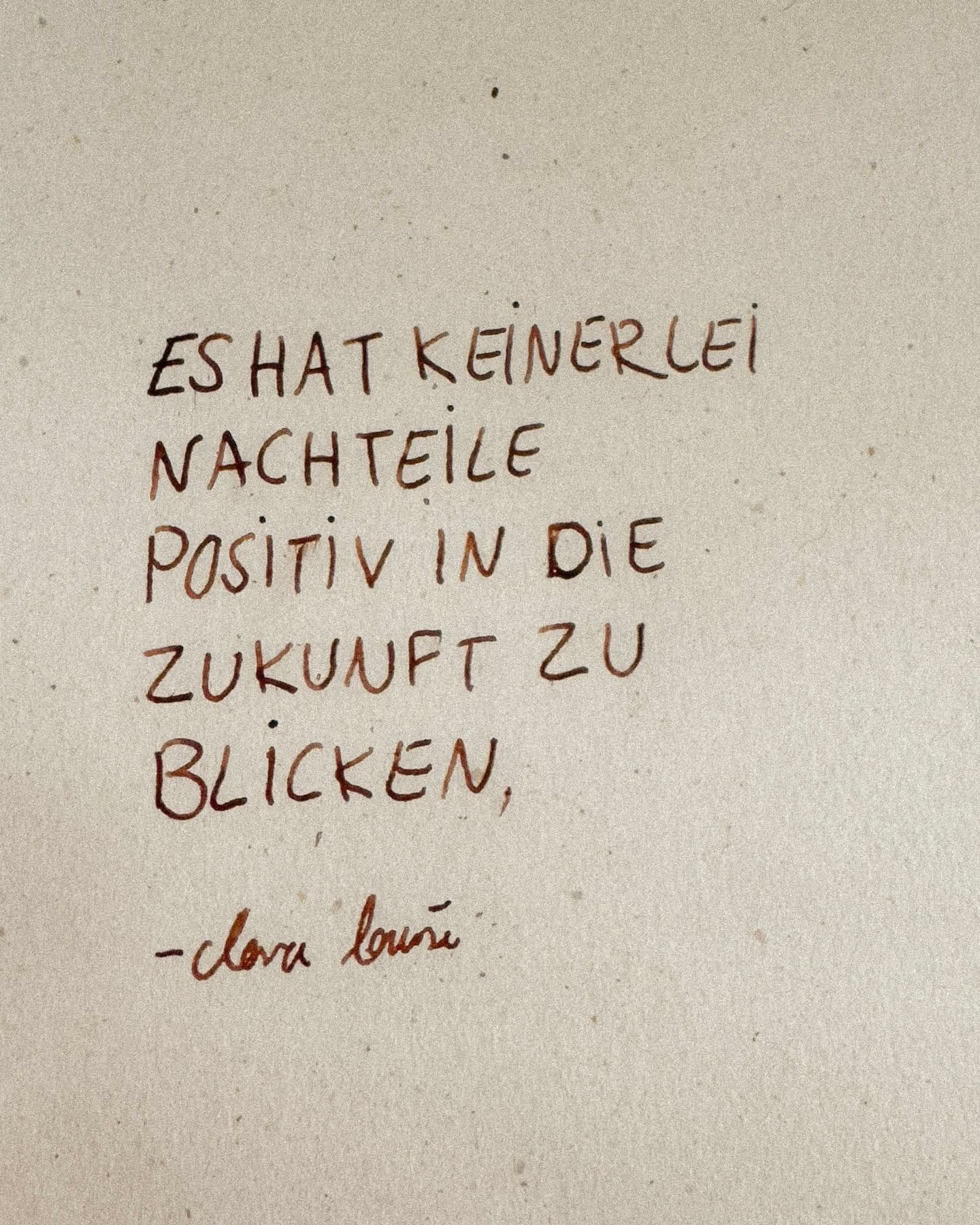 Handwritten German Inspirational Quote
