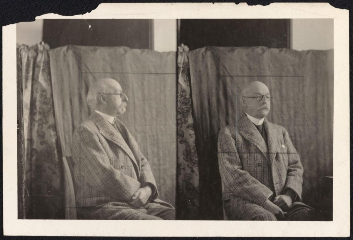 Two Views of an Elderly Man's Portrait