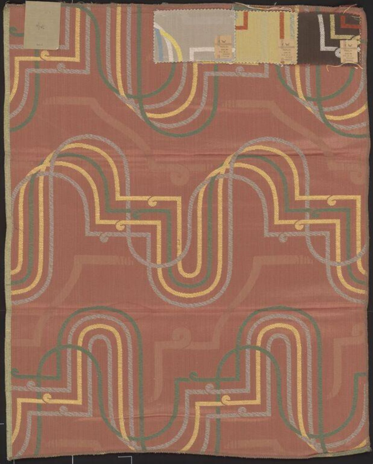 Vintage Geometric Pattern Fabric Sample