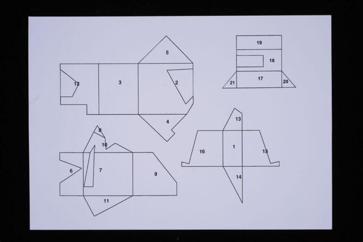 Numbered Geometric Paper Cutouts