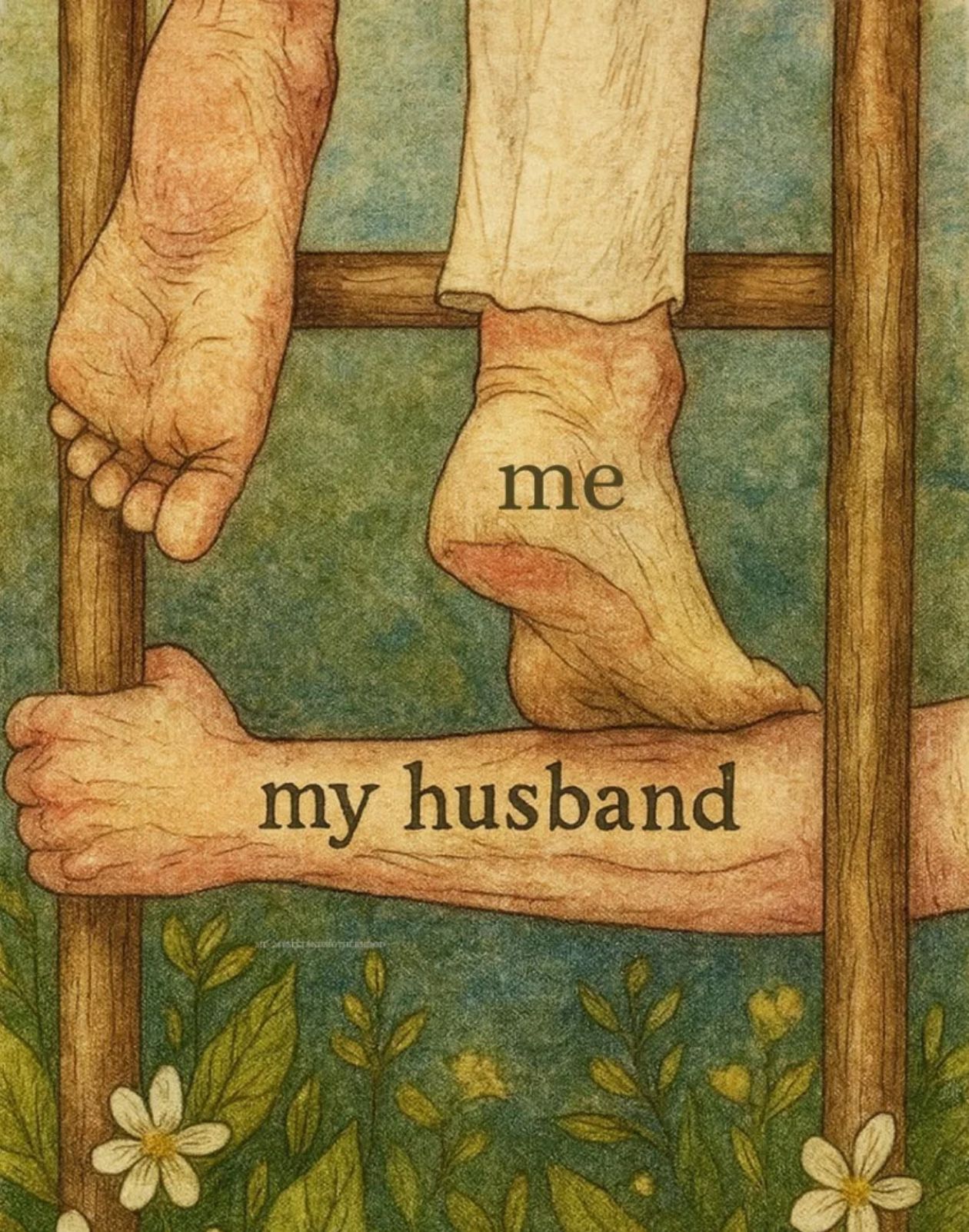 Husband Lifting Me on a Ladder