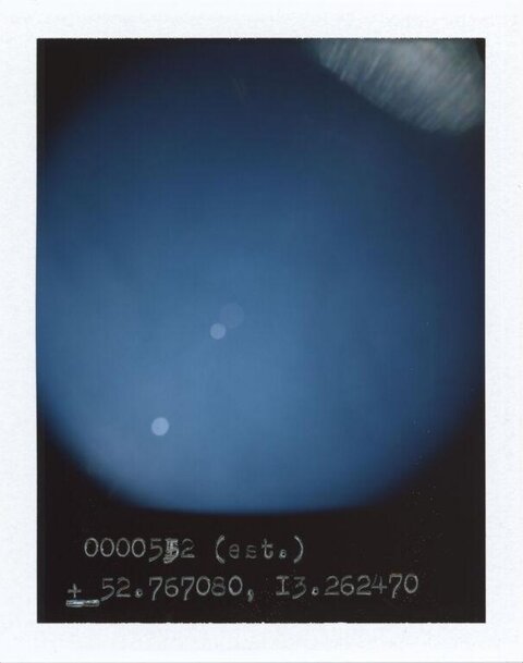 Blue Sky Polaroid with Coordinates