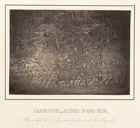 Old Photo of Angkor Ruins Bas-Relief