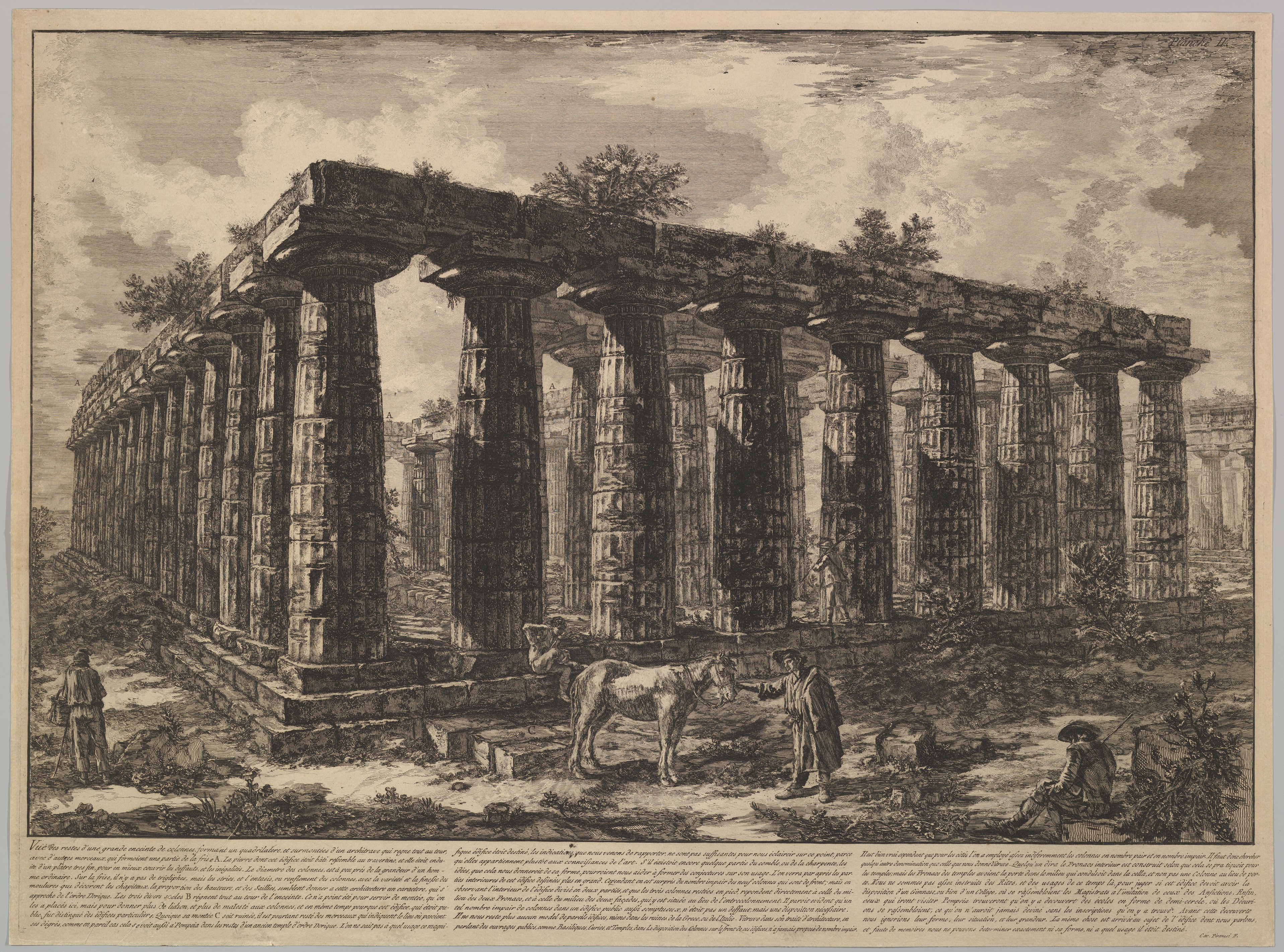 Ancient Temple Ruins Etching