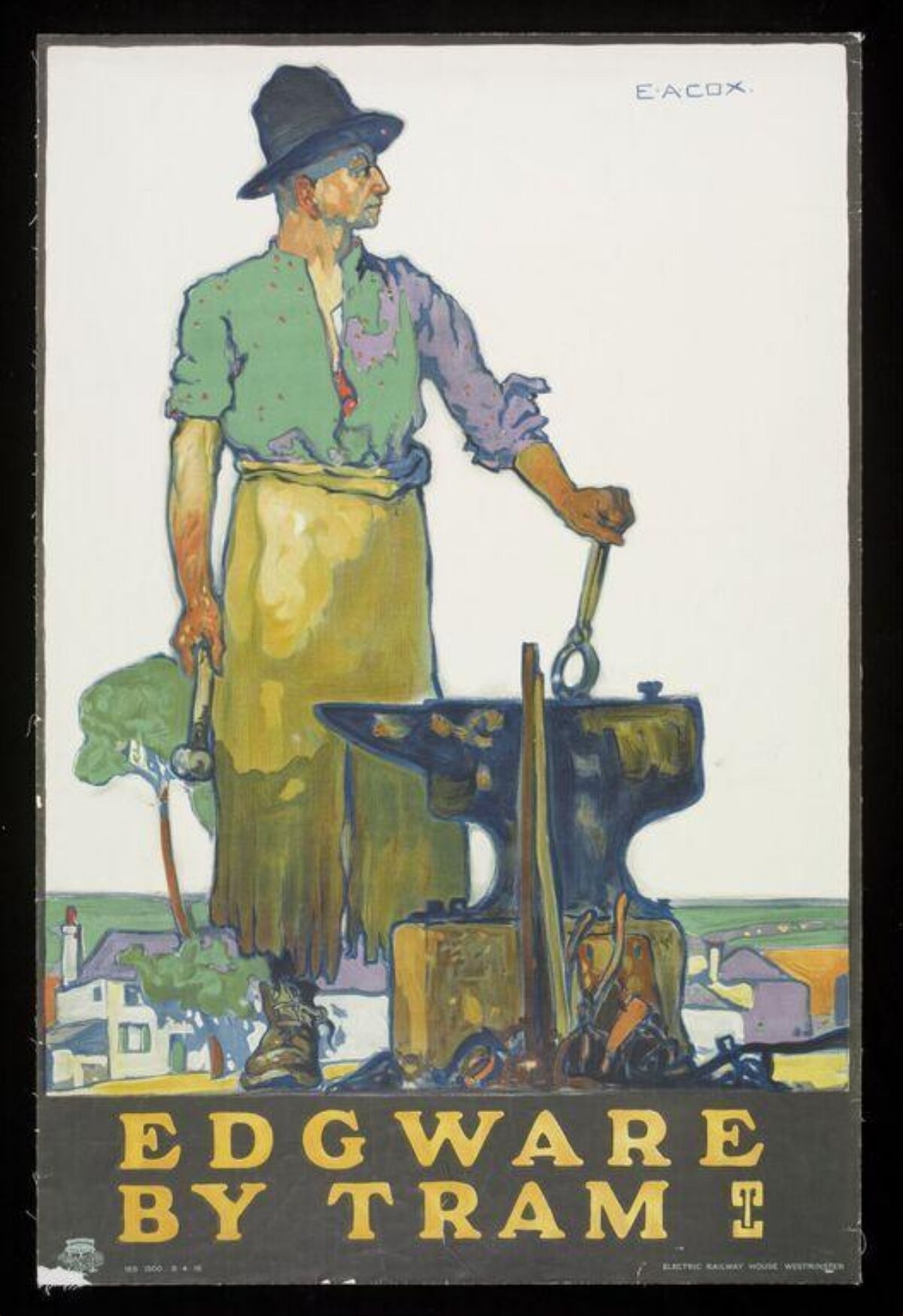 Edgware By Tram Vintage Poster