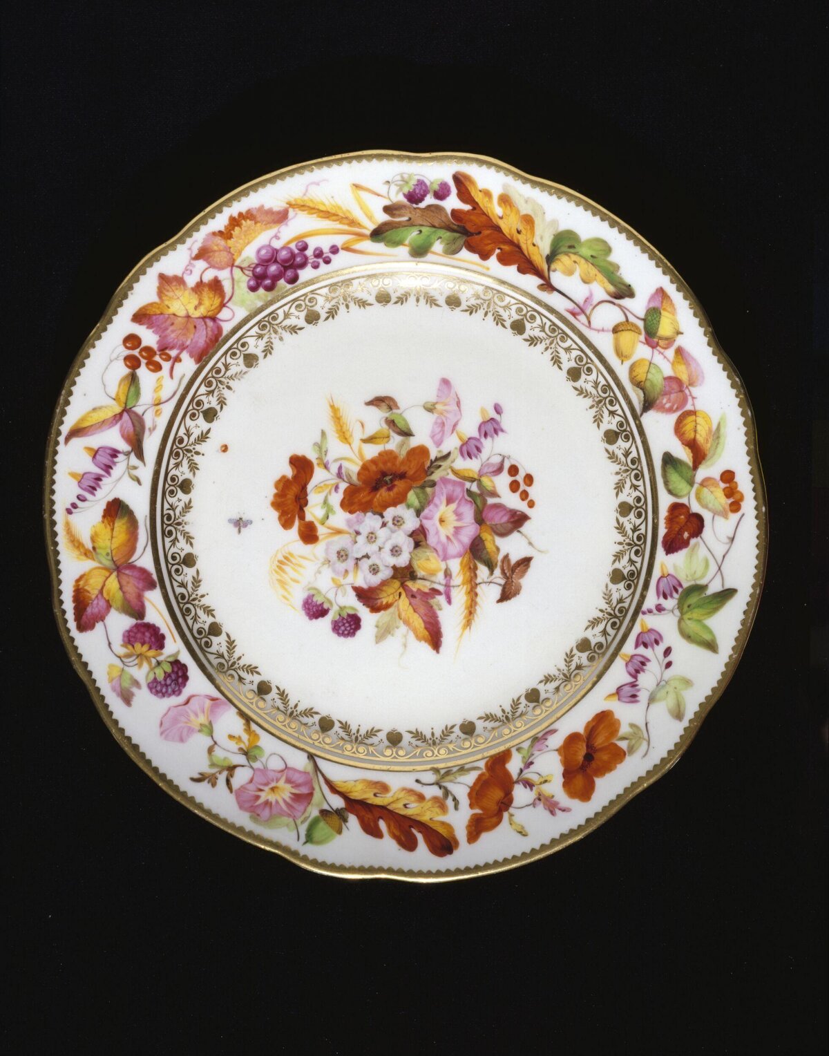 Hand-painted Floral Porcelain Plate