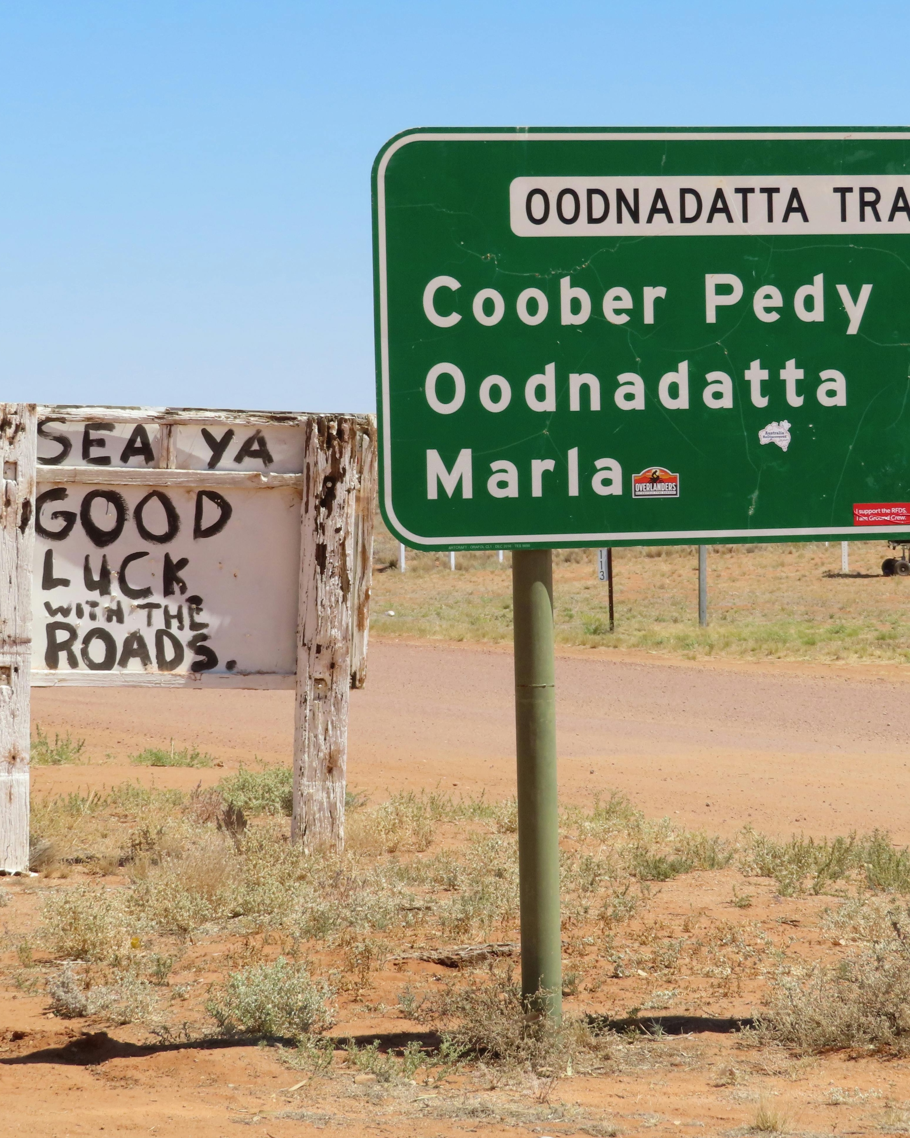 Oodnadatta Track Road Signs