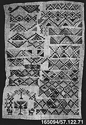 Geometric Patterned Textile Fragment