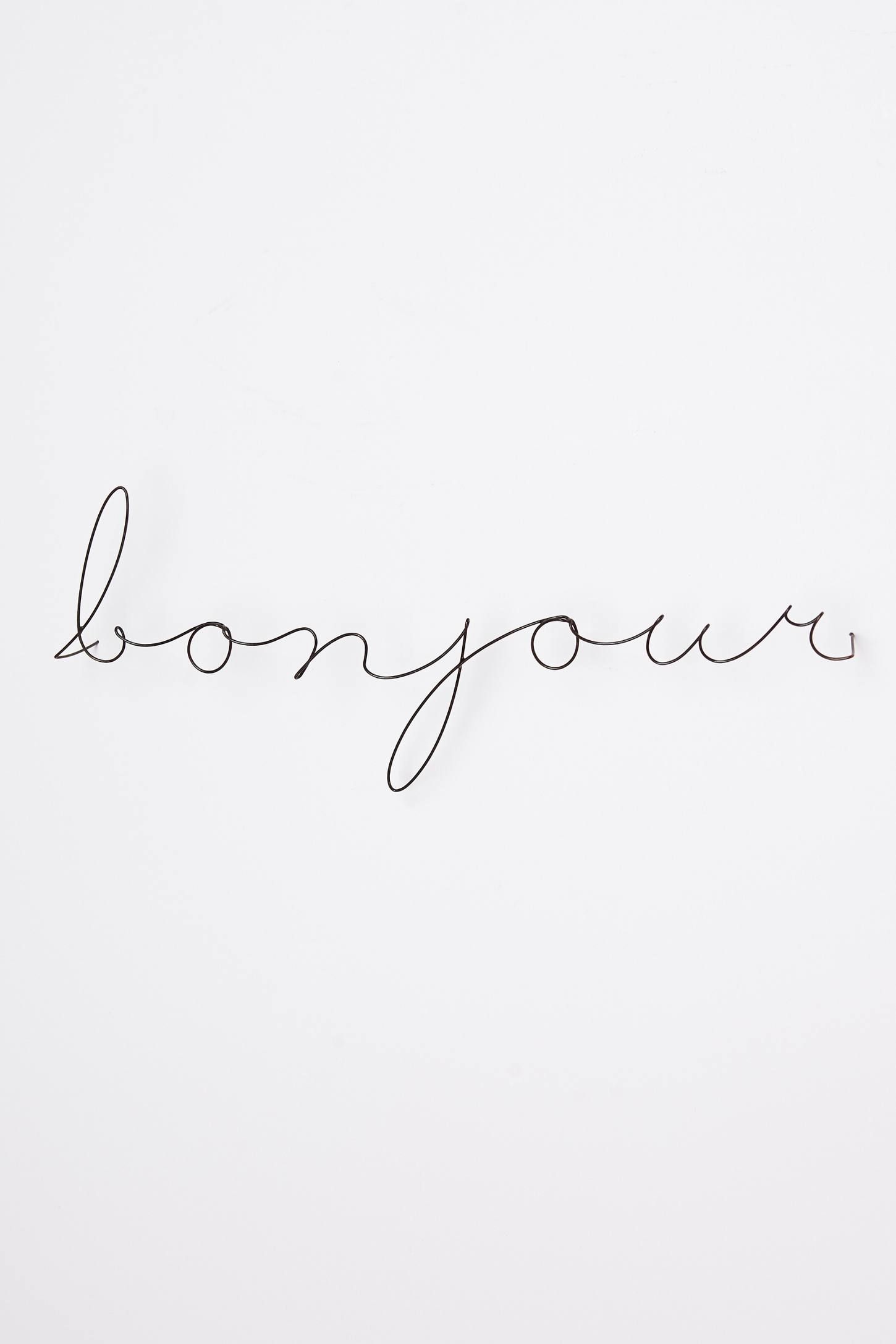 Wire 'bonjour' Wall Art Decor