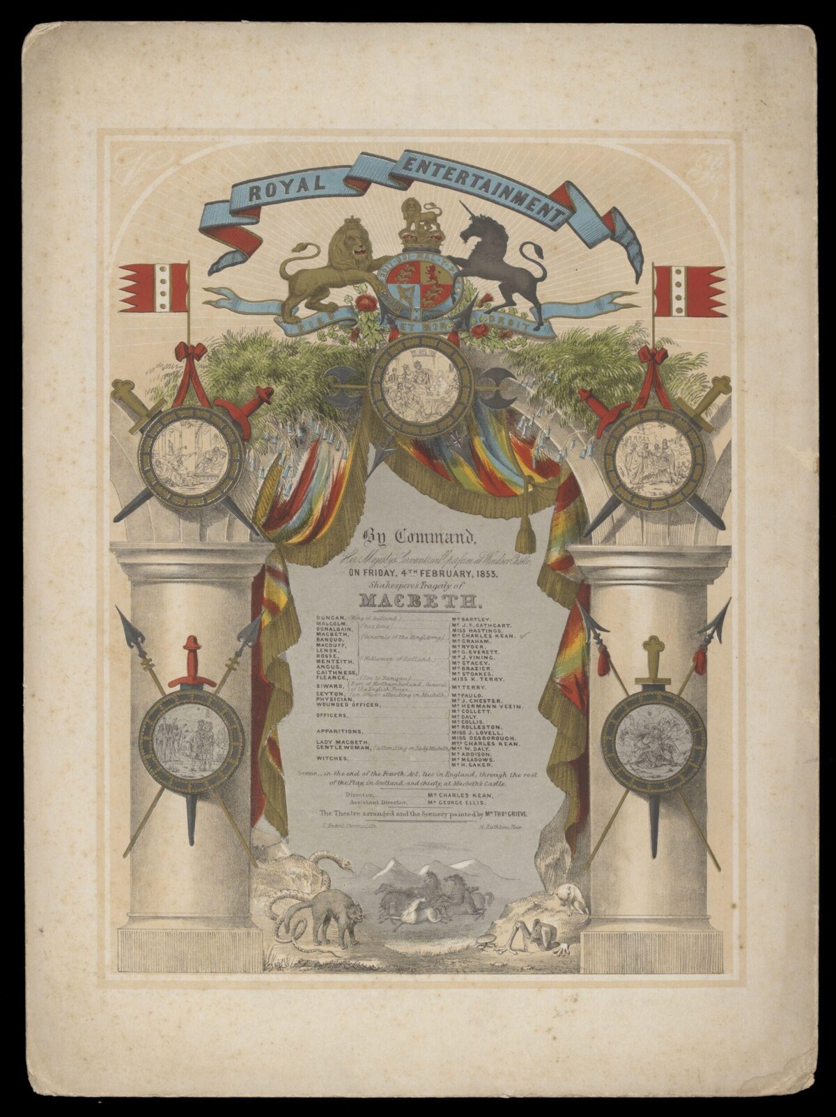 1853 Royal Macbeth Performance Playbill