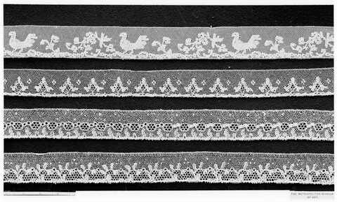 Four Antique Lace Edging Strips