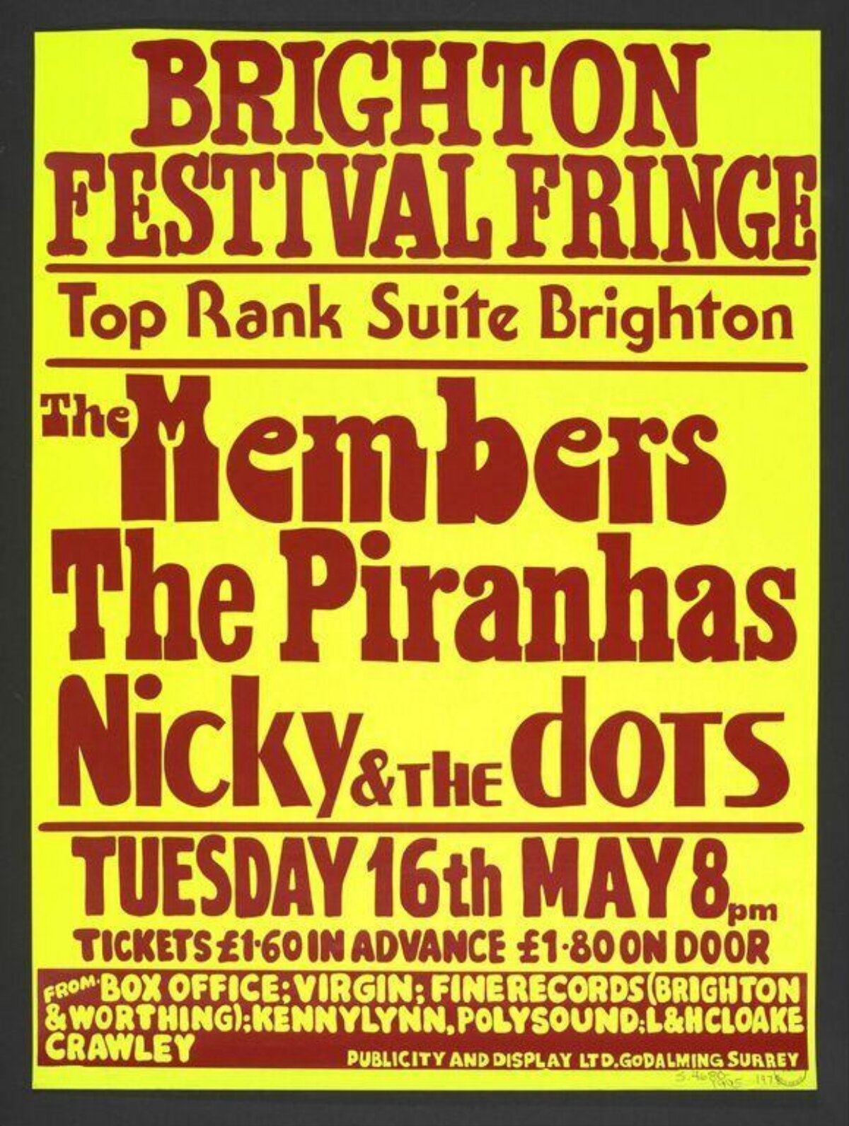 Brighton Festival Fringe Gig Poster