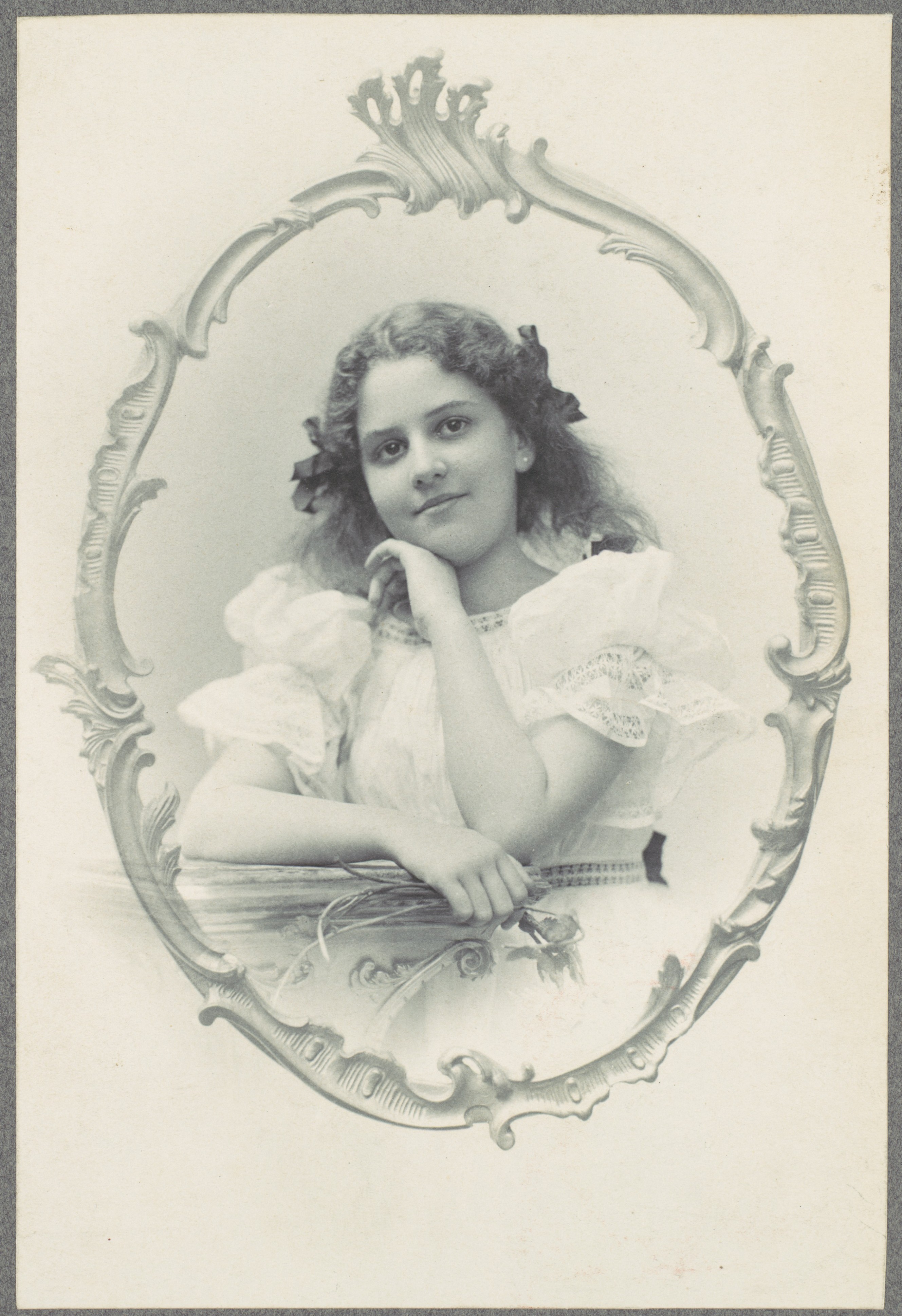 Vintage Framed Portrait of Young Girl