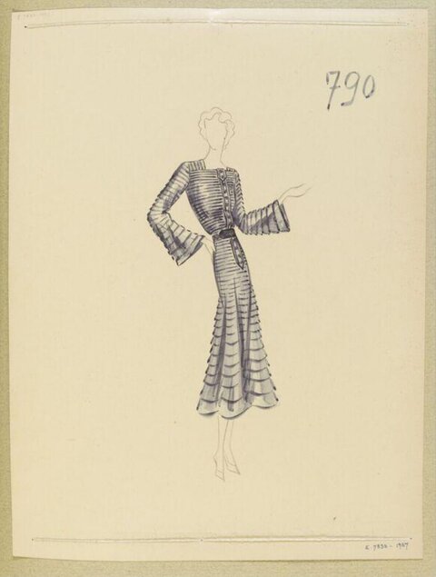 Vintage Dress Fashion Sketch