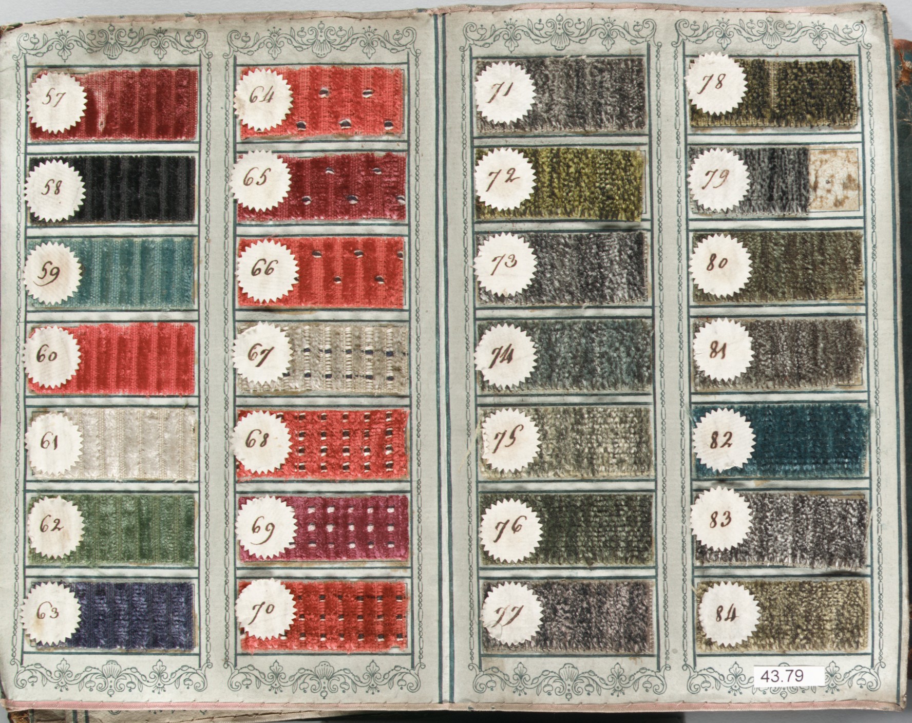 Vintage Numbered Fabric Swatch Album