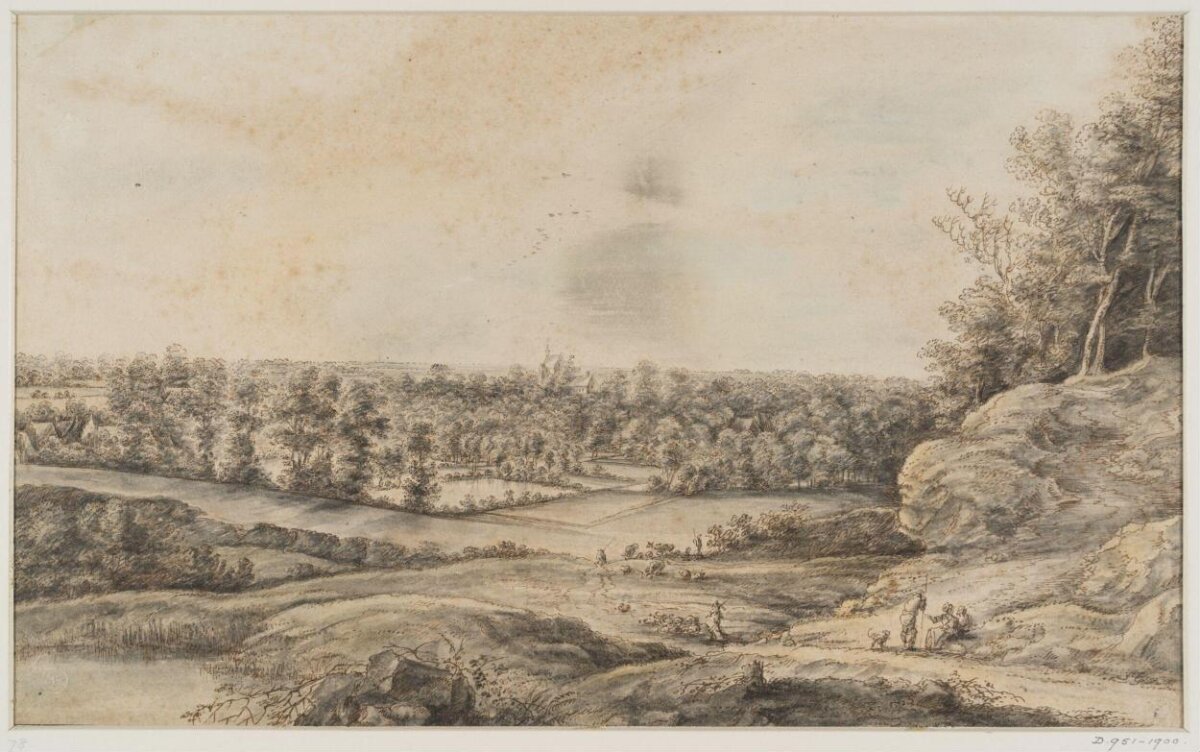 Panoramic Countryside Landscape Sketch