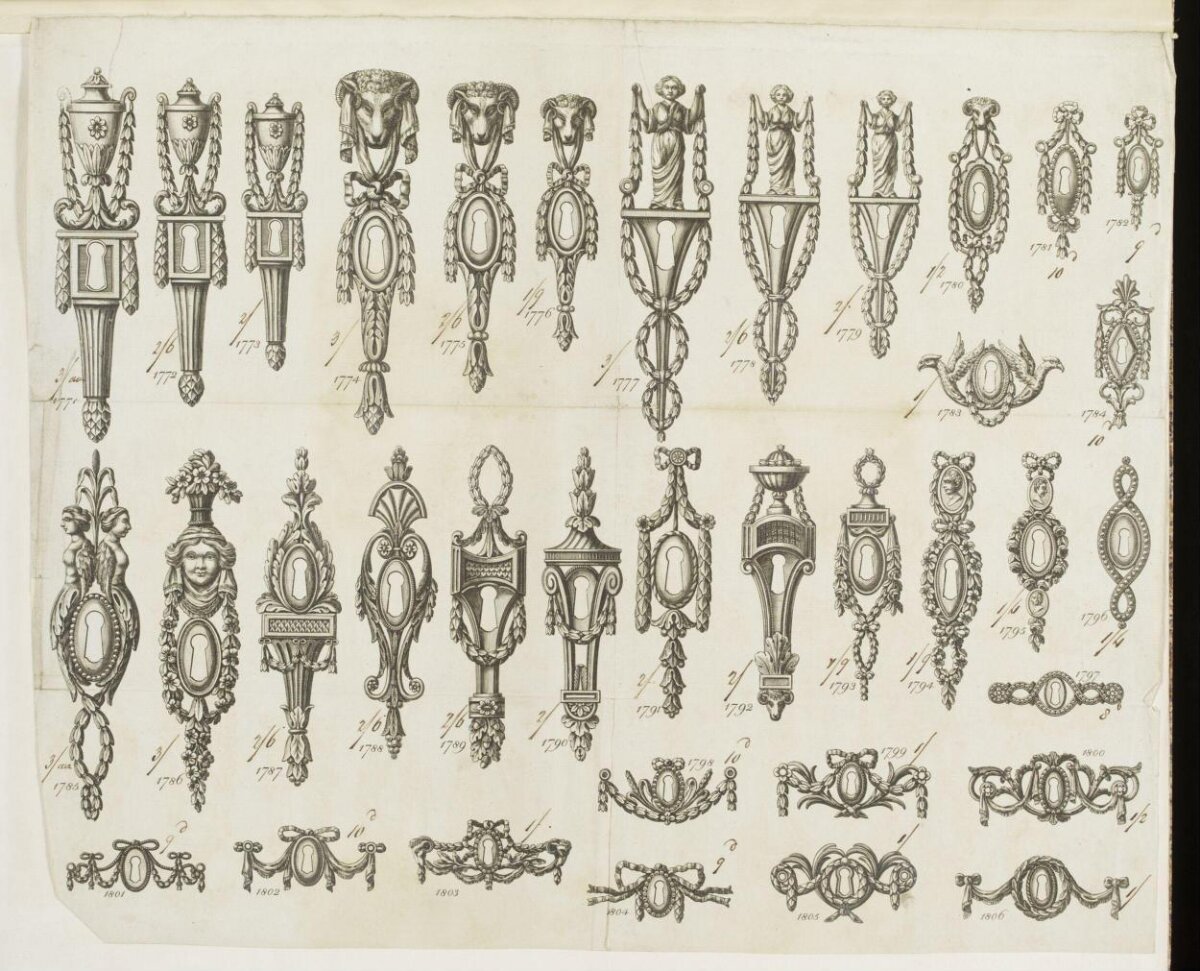 Vintage Keyhole Ornament Design Drawings