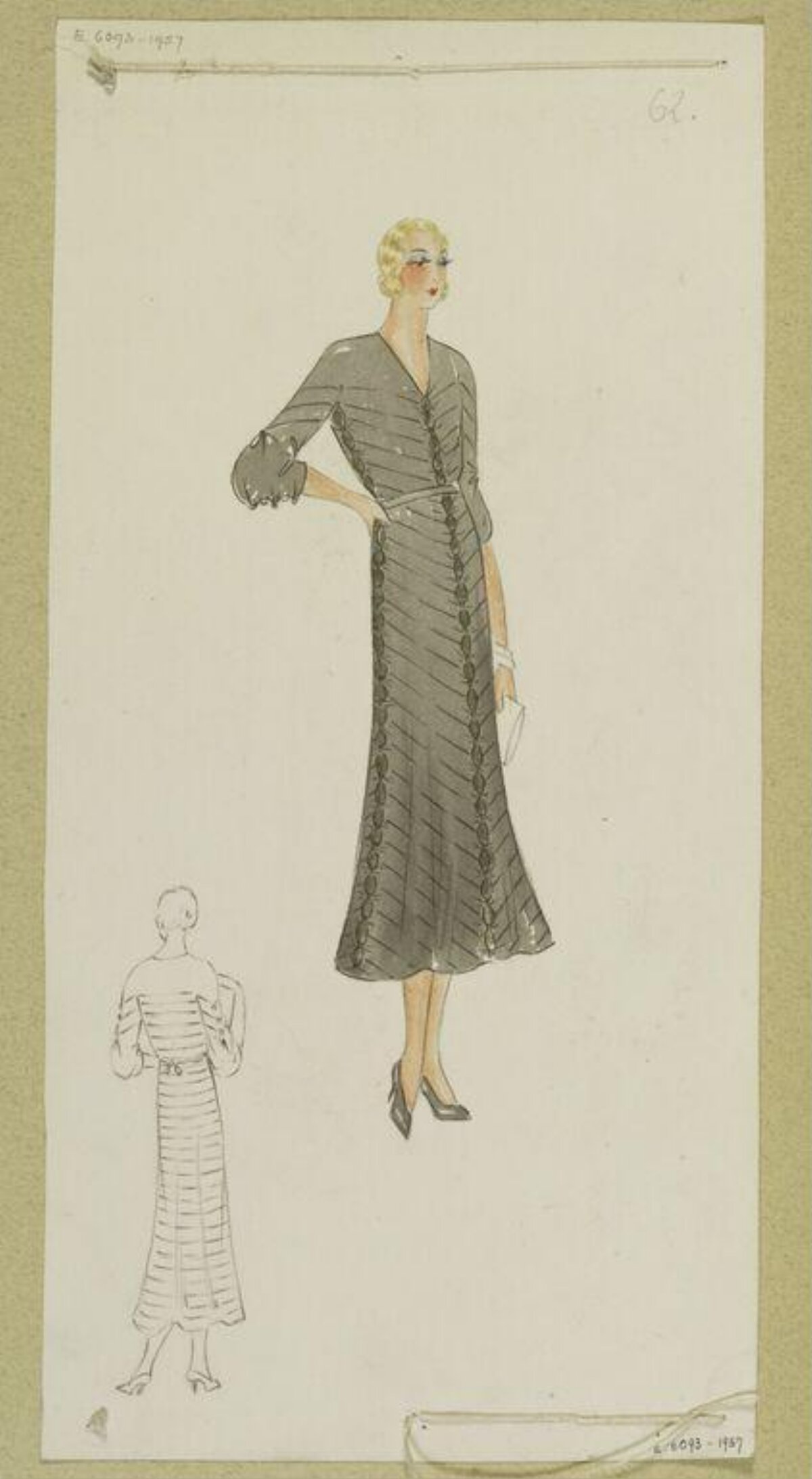 Vintage Women's Dress Fashion Sketch