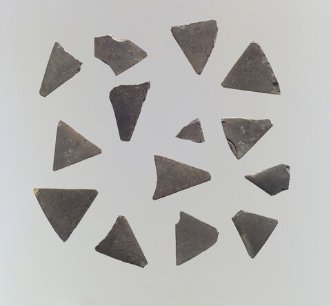 Triangular stone fragments in a circle