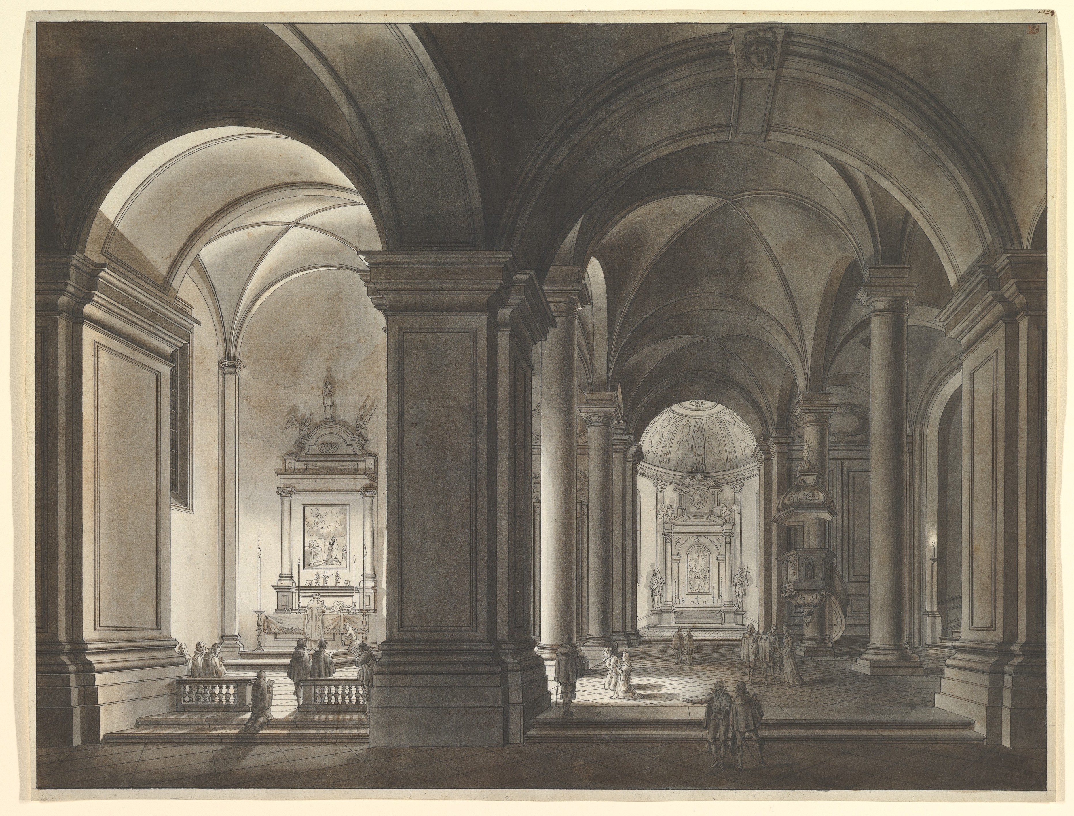 Church Interior Drawing