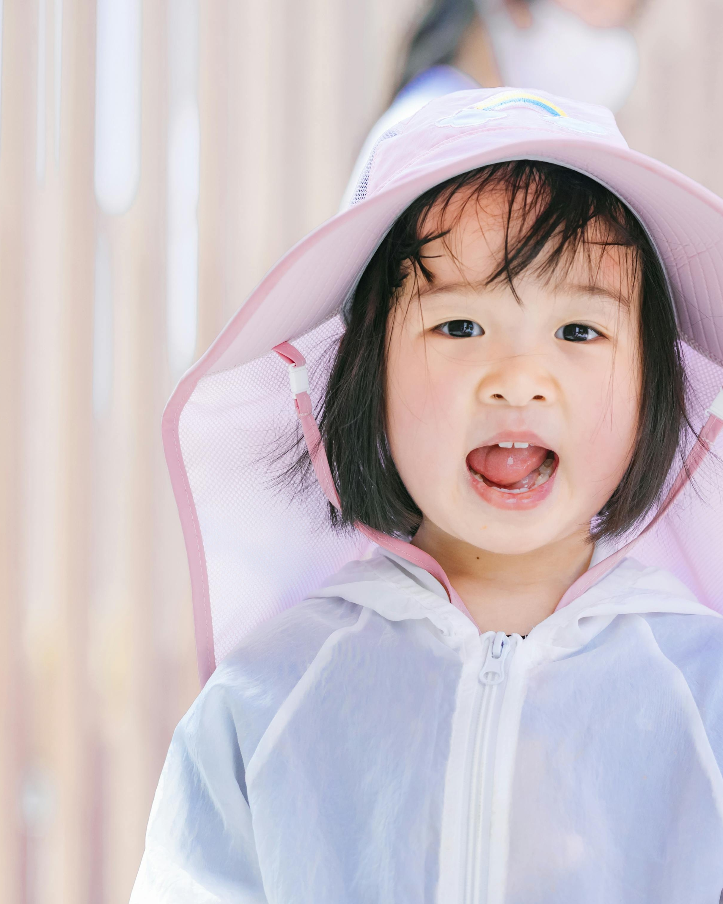 Toddler Girl in Pink Sun Hat