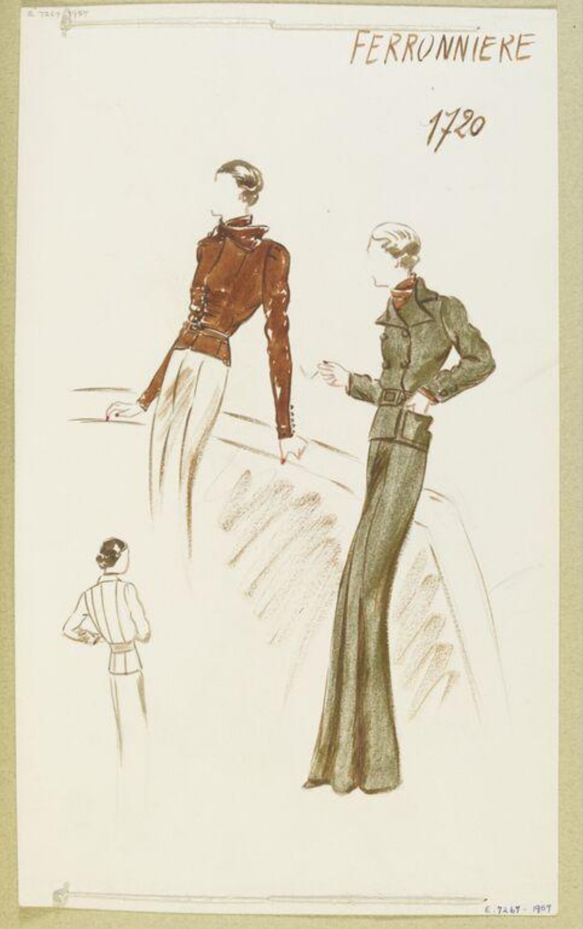 Vintage Women's Outfit Fashion Sketch
