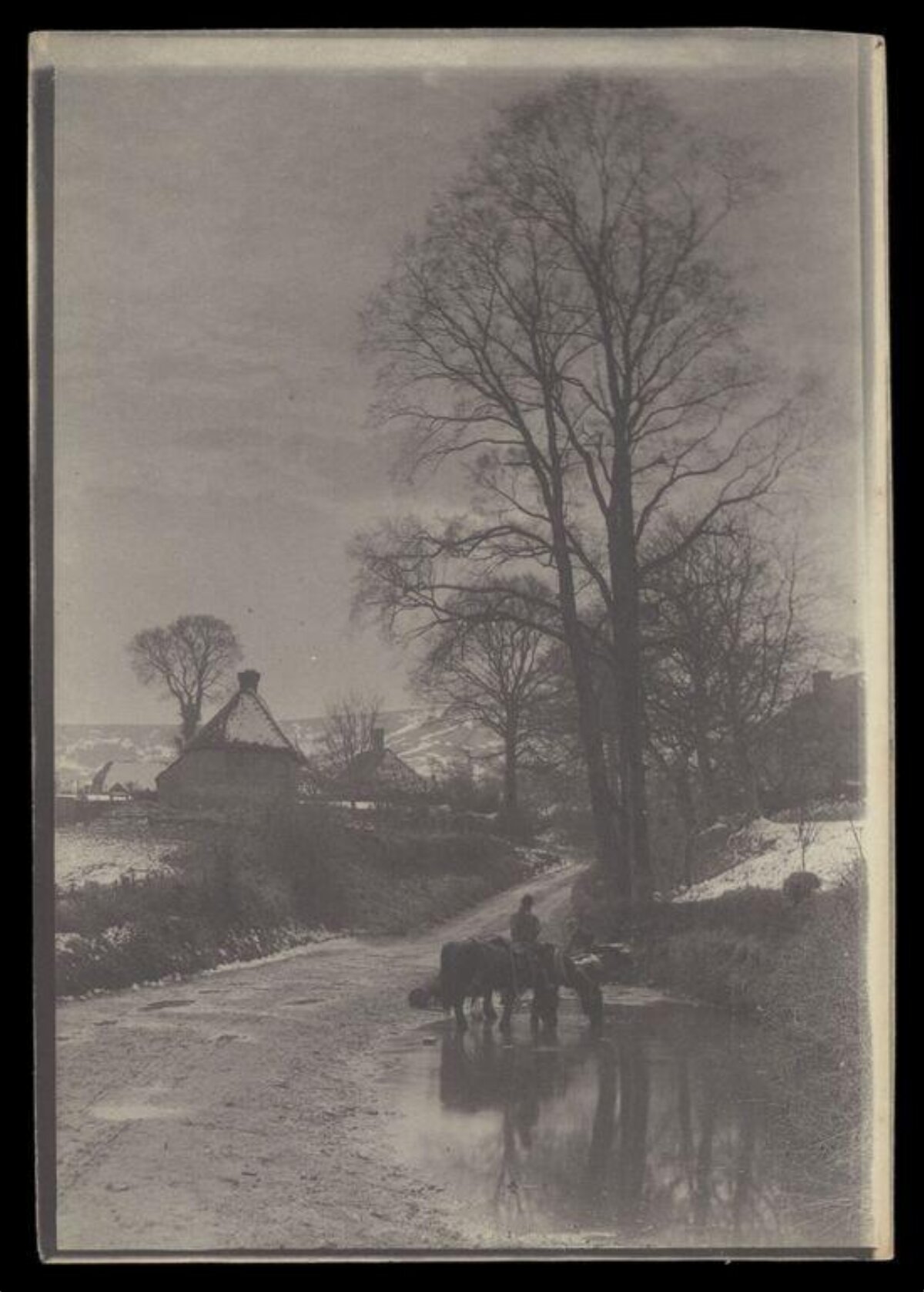 Vintage Winter Country Road Scene