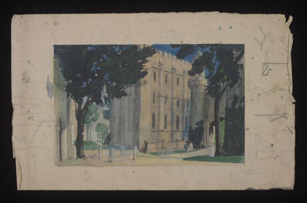 Watercolor Sketch of Historic Stone Building