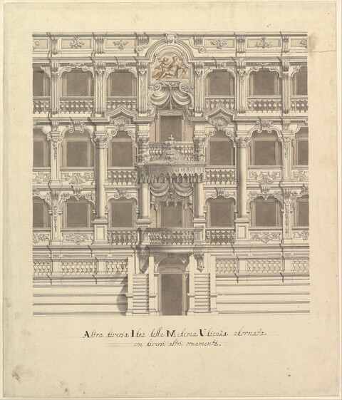 Baroque Audience Hall Facade Drawing