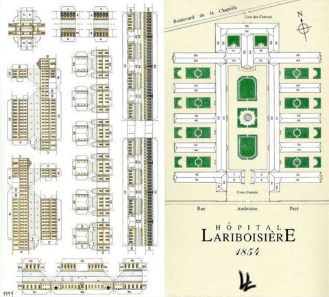 1854 Lariboisière Hospital Floor Plan