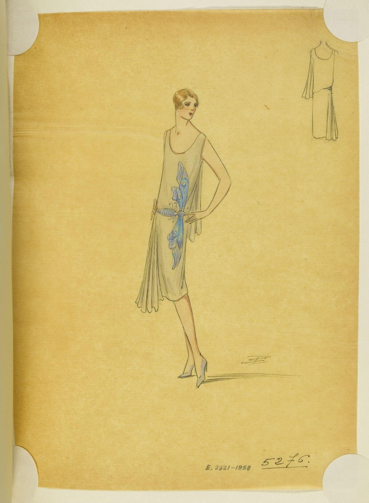 Vintage Flapper Dress Fashion Sketch