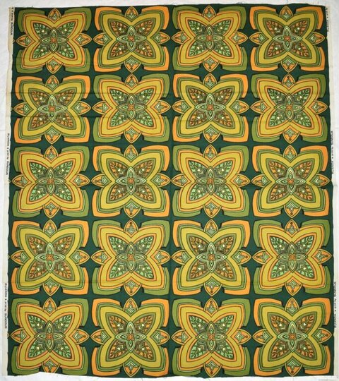 Retro Geometric Patterned Fabric