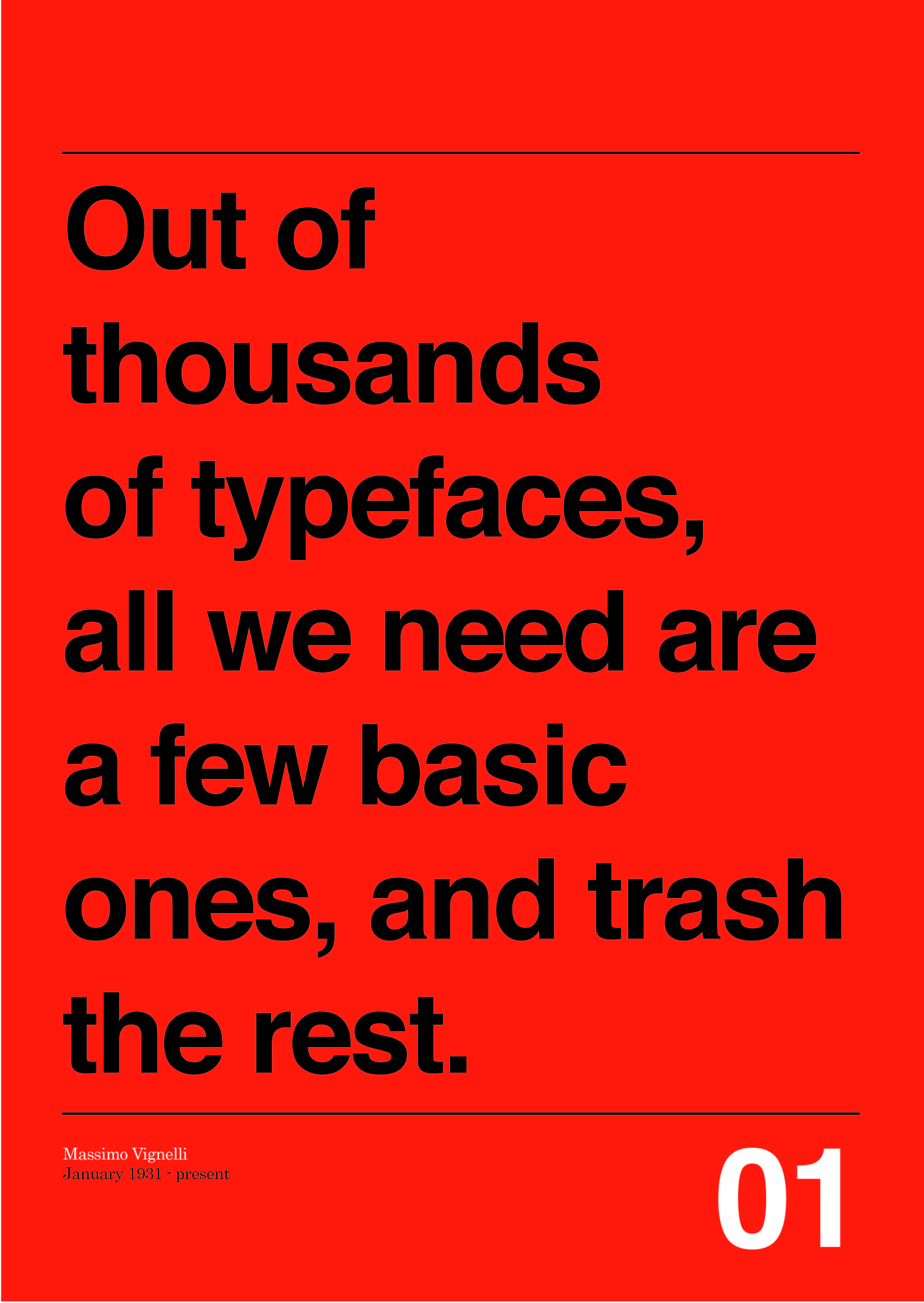 Massimo Vignelli Typography Quote Poster
