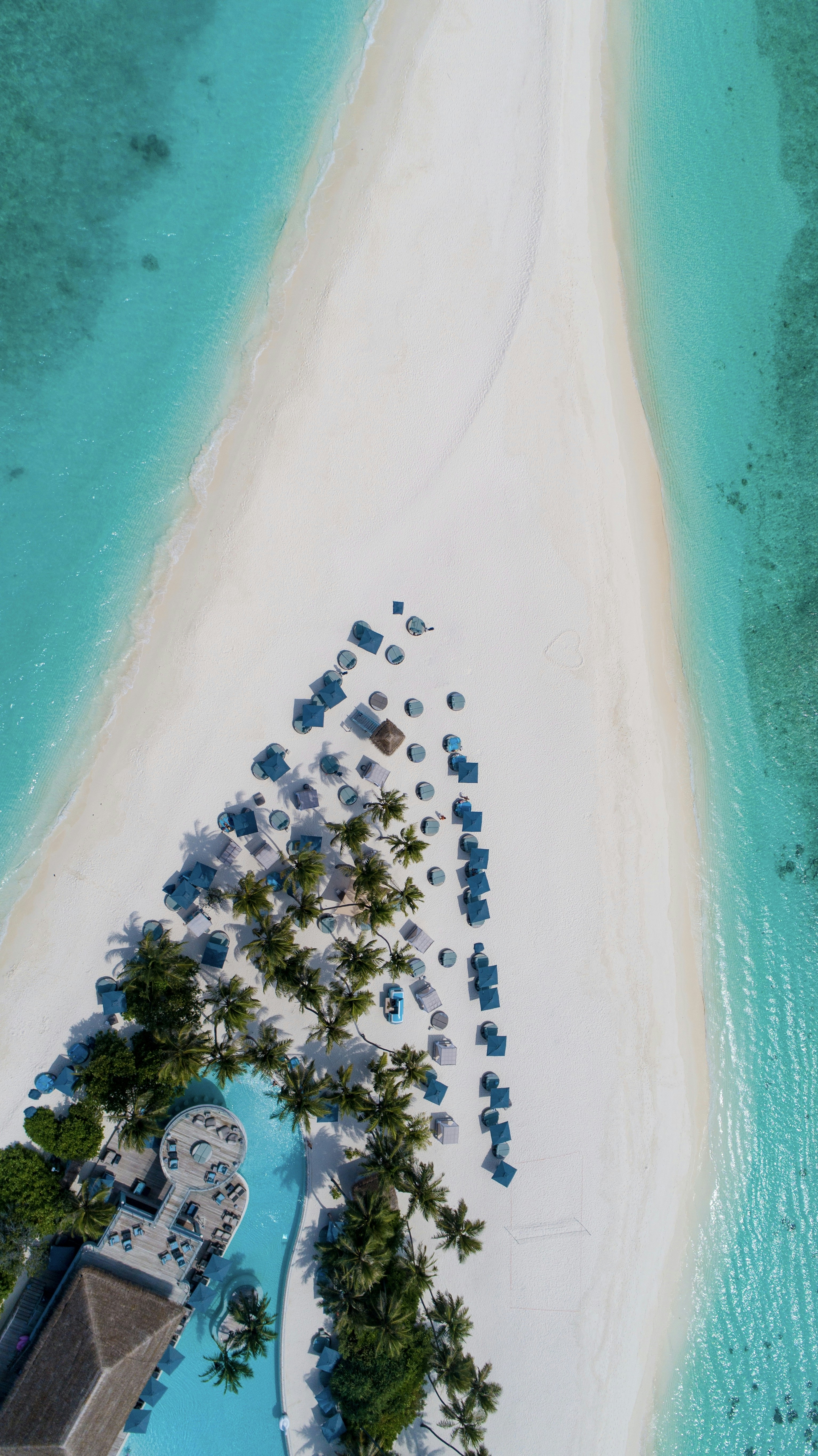 Aerial View of Tropical Resort Beach