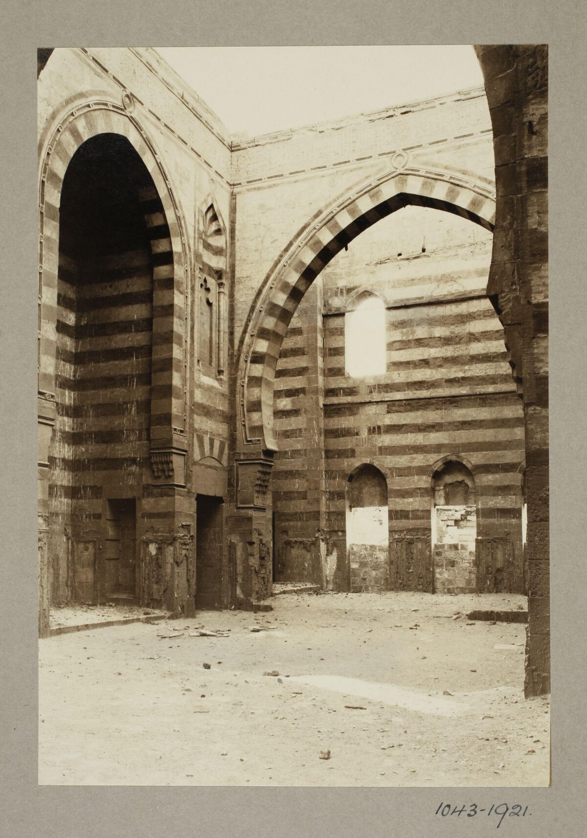 Old Photo of Ruined Arched Stone Hall