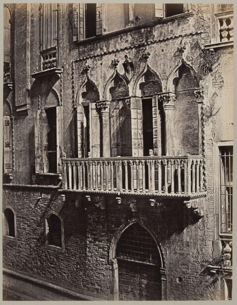 Vintage Venetian Gothic Building Facade