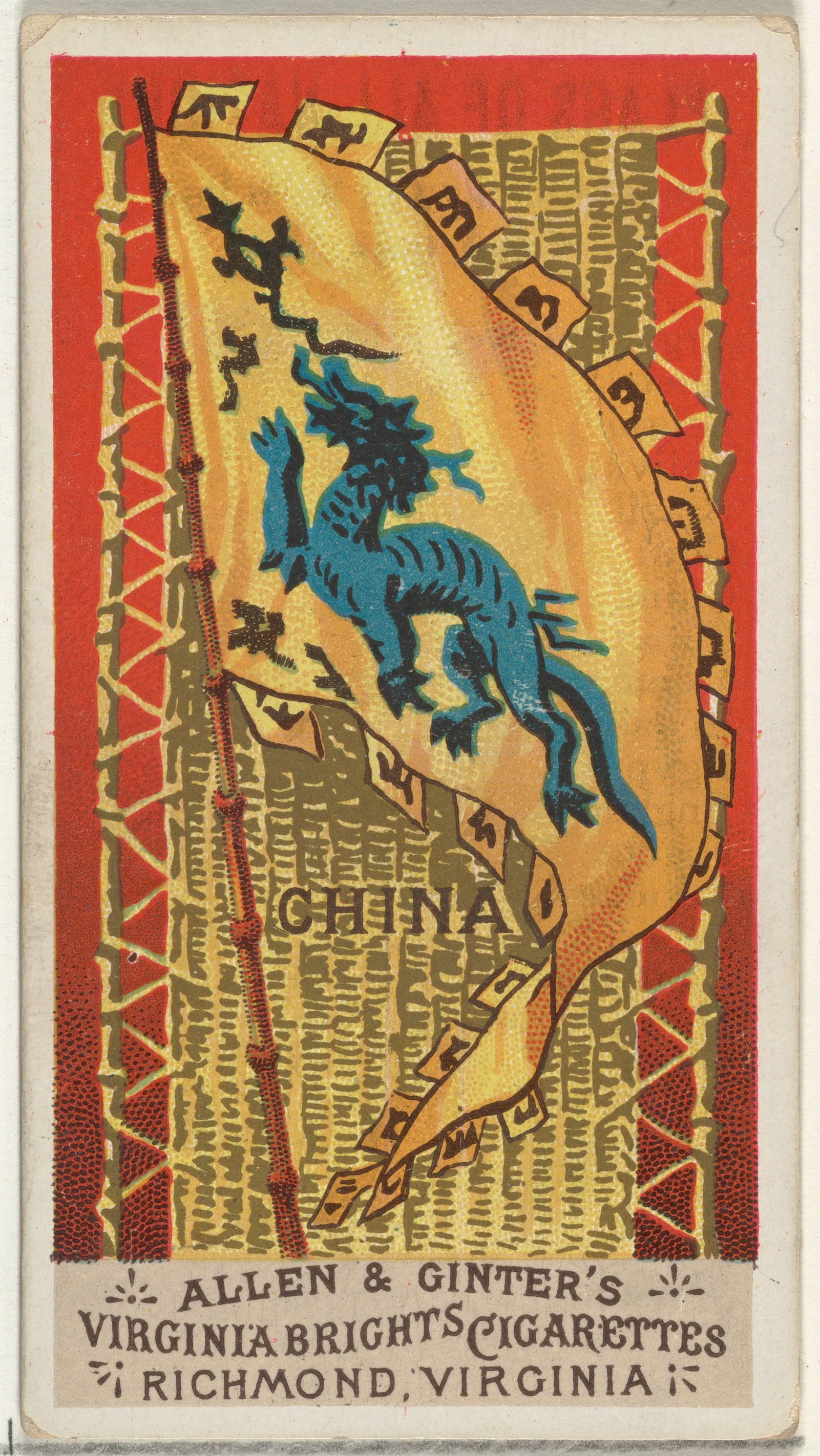 Vintage China Flag Cigarette Card — Flags