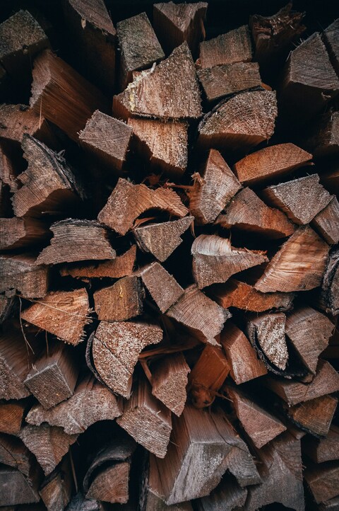 Stacked Chopped Firewood