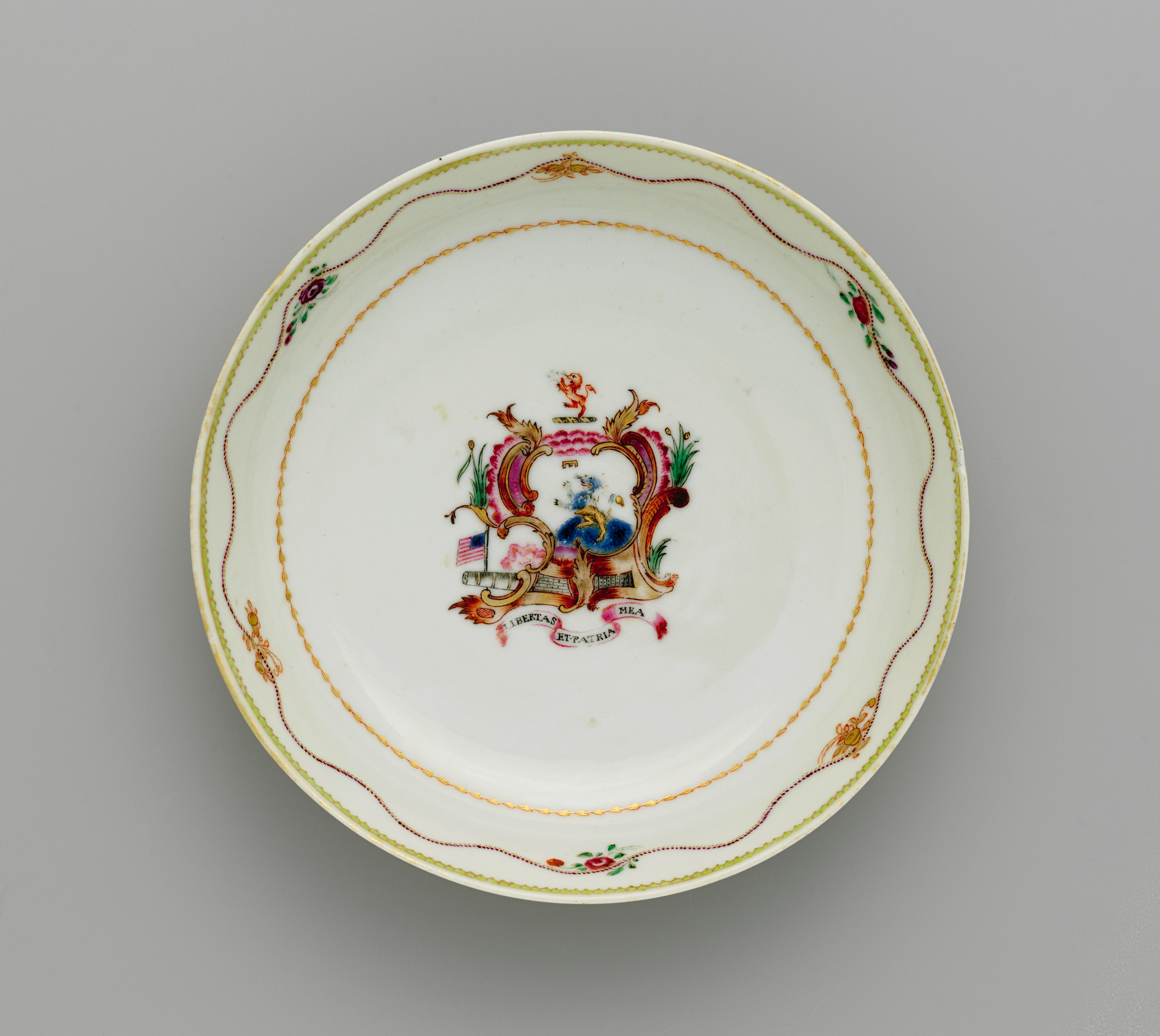 Hand-painted Armorial Porcelain Dish