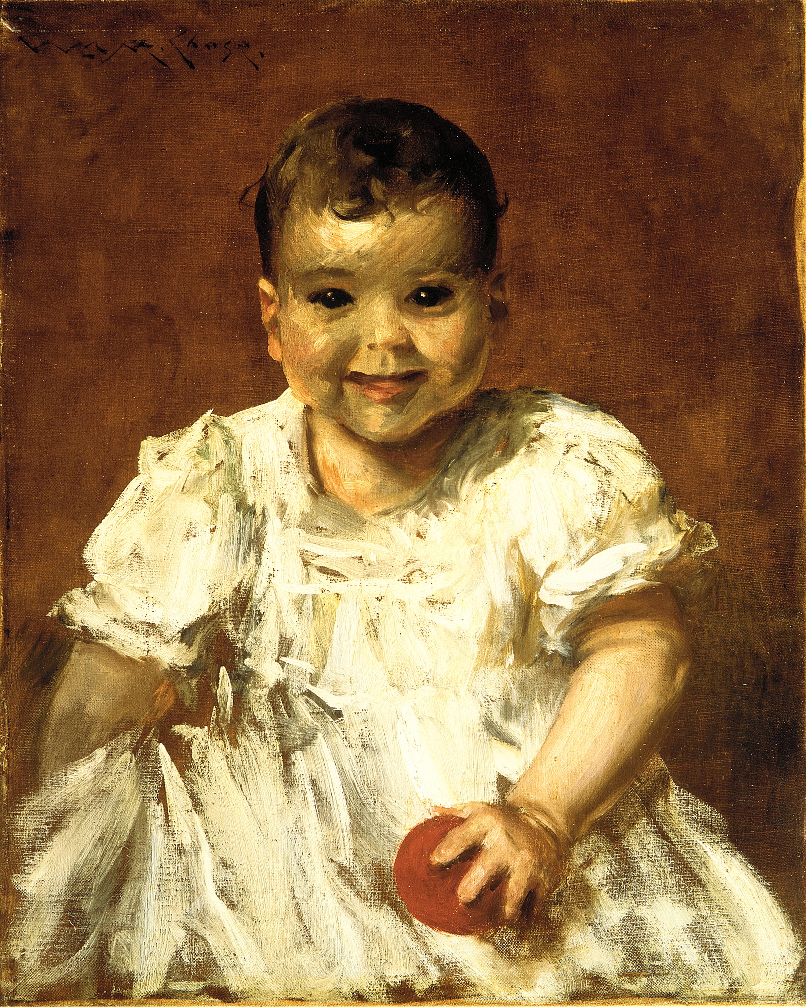 Portrait of Baby with Red Ball