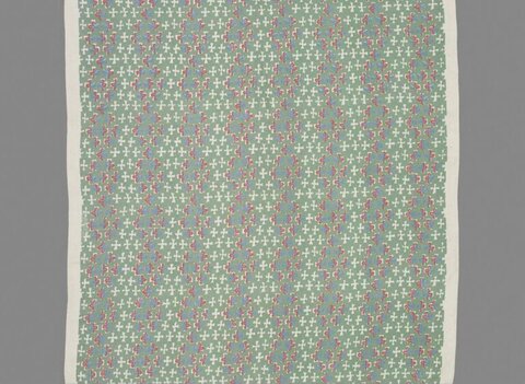 Green Cross Patterned Woven Textile