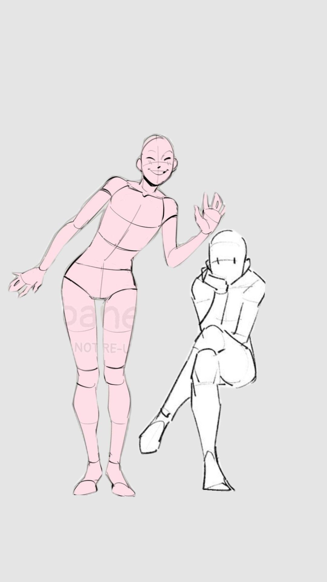 Two Character Drawing Pose Reference Sketches