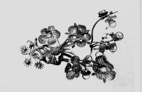 Traditional Filigree Flower Bird Hair Ornament
