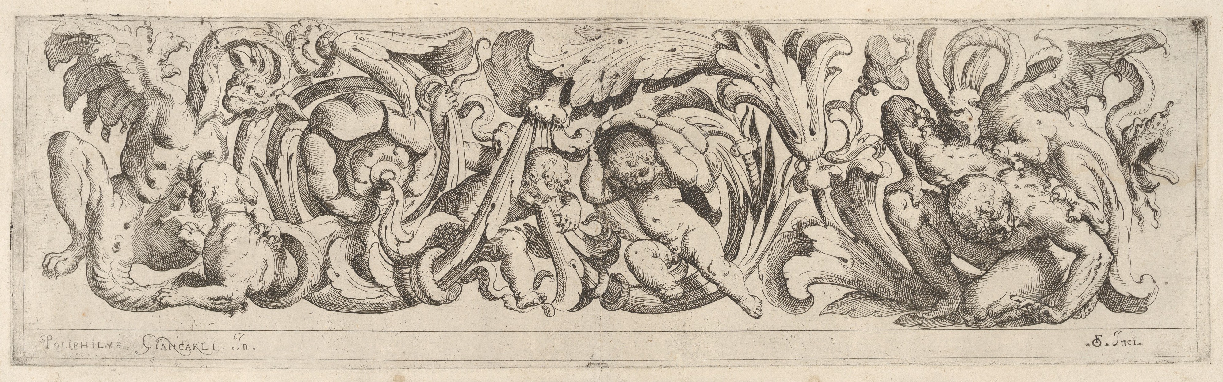Antique Decorative Frieze Engraving
