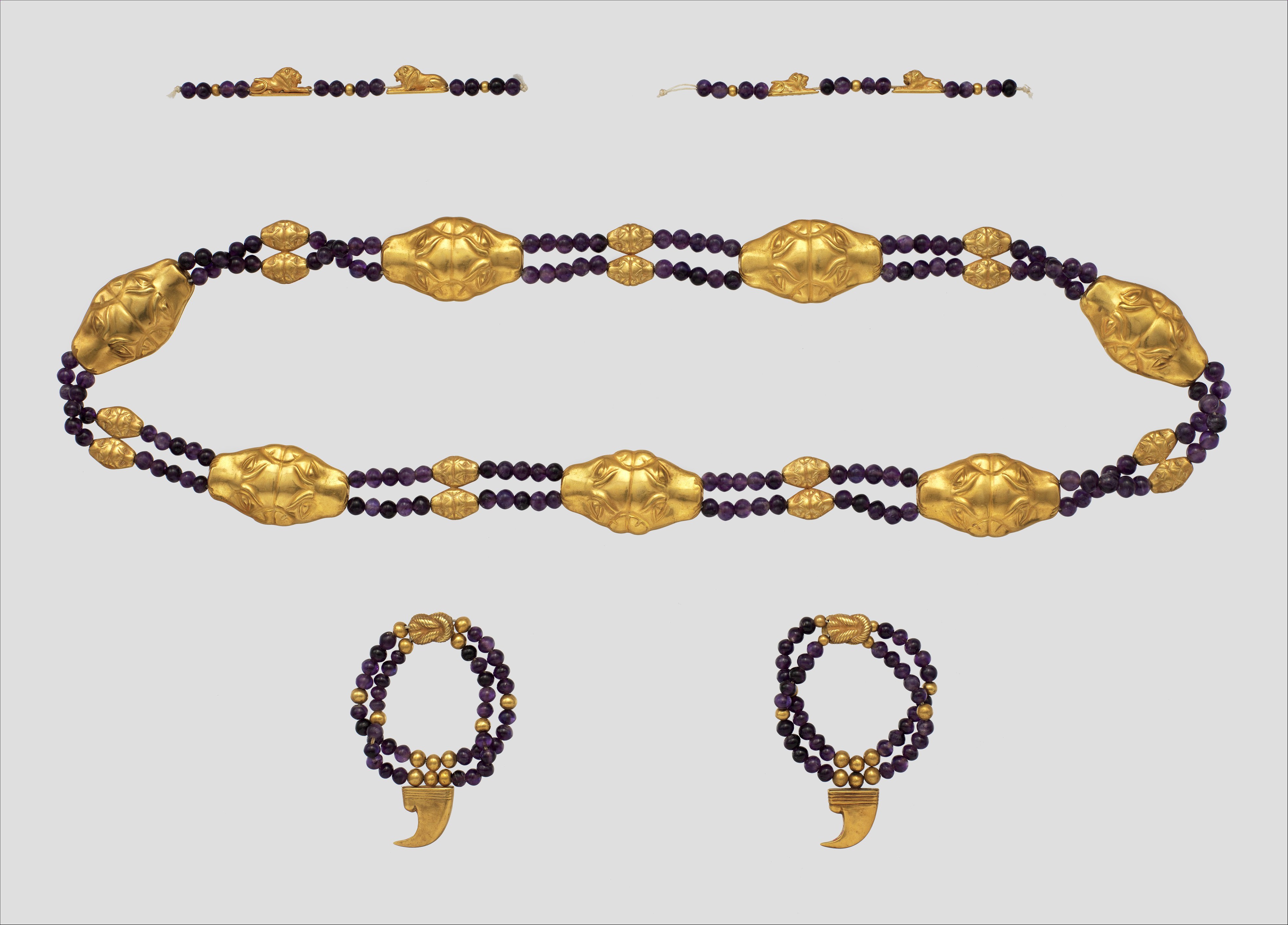 Ancient Gold Amethyst Jewelry Set