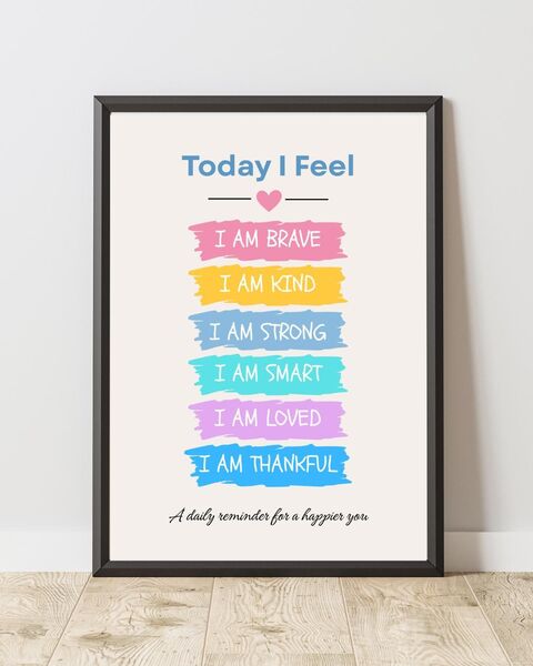 Framed Daily Positive Affirmation Poster
