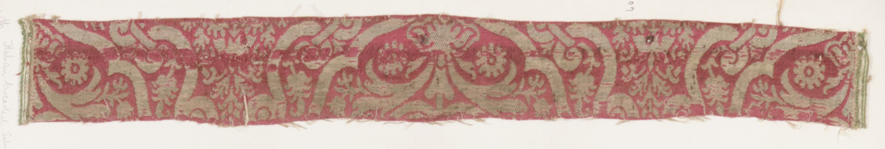 Antique Red Patterned Textile Fragment