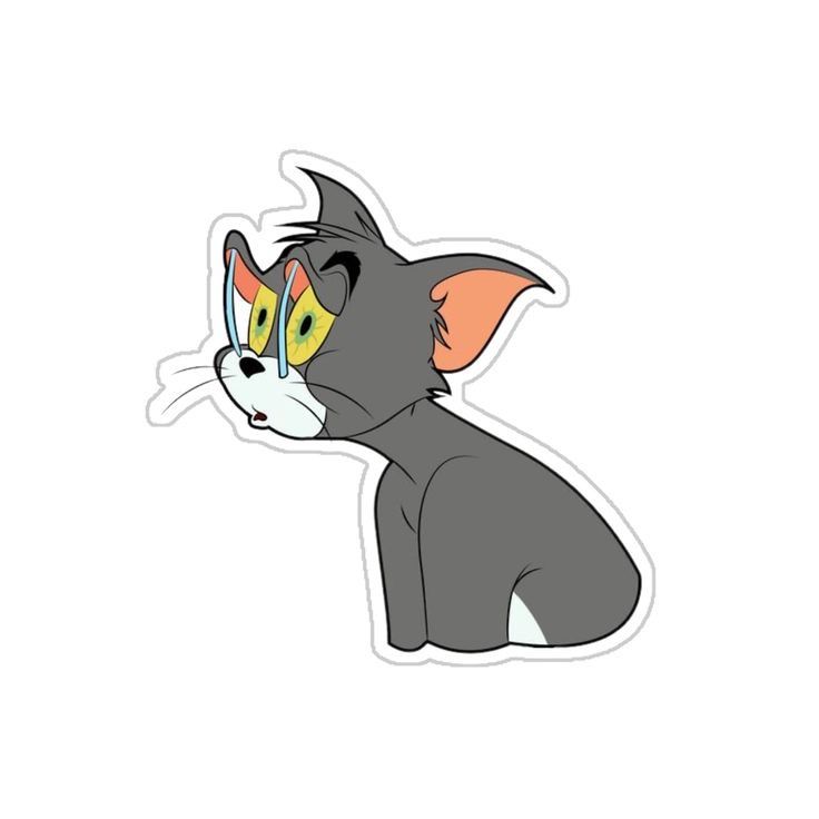 Crying Tom the Cat Sticker — Stickers